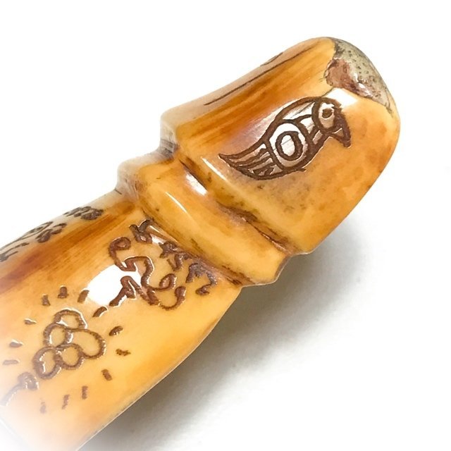 Carved Boars Tusk Tiger Amulet with Inscriptions Luang Por Sawai 18 amulet21 8 JPG